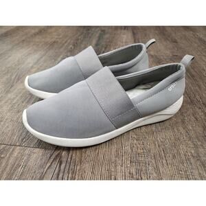 Crocs Women's Literide Gray White Stretch Slip-on Sneakers Shoes Size 9